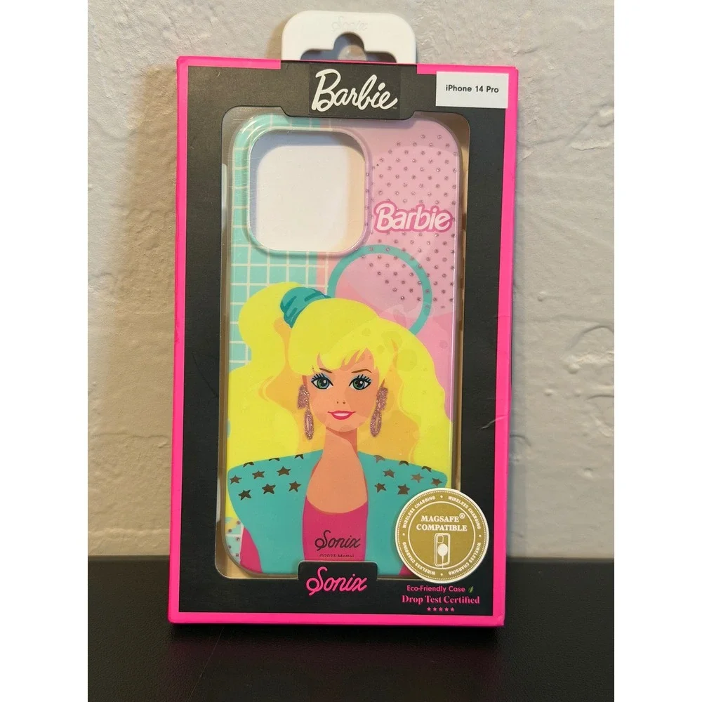 Sonix Barbie iPhone 14 Pro Case MagSafe Compatible Rhinestone 80s Retro Pink